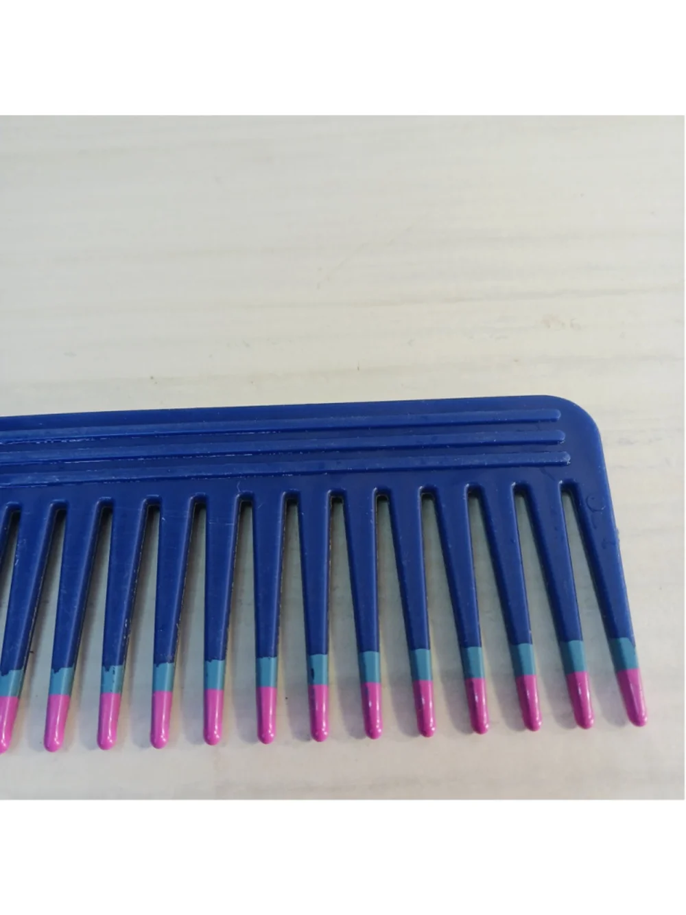 Vtg 80s 90s Mebco Sund Haaren Twice Dipped Wide Tooth Detangling Comb Pink Flaws